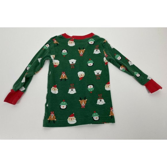 Carter's Christmas Pajamas Toddler Boy 18M Green Penguin Reindeer Santa 18 M - Picture 3 of 7